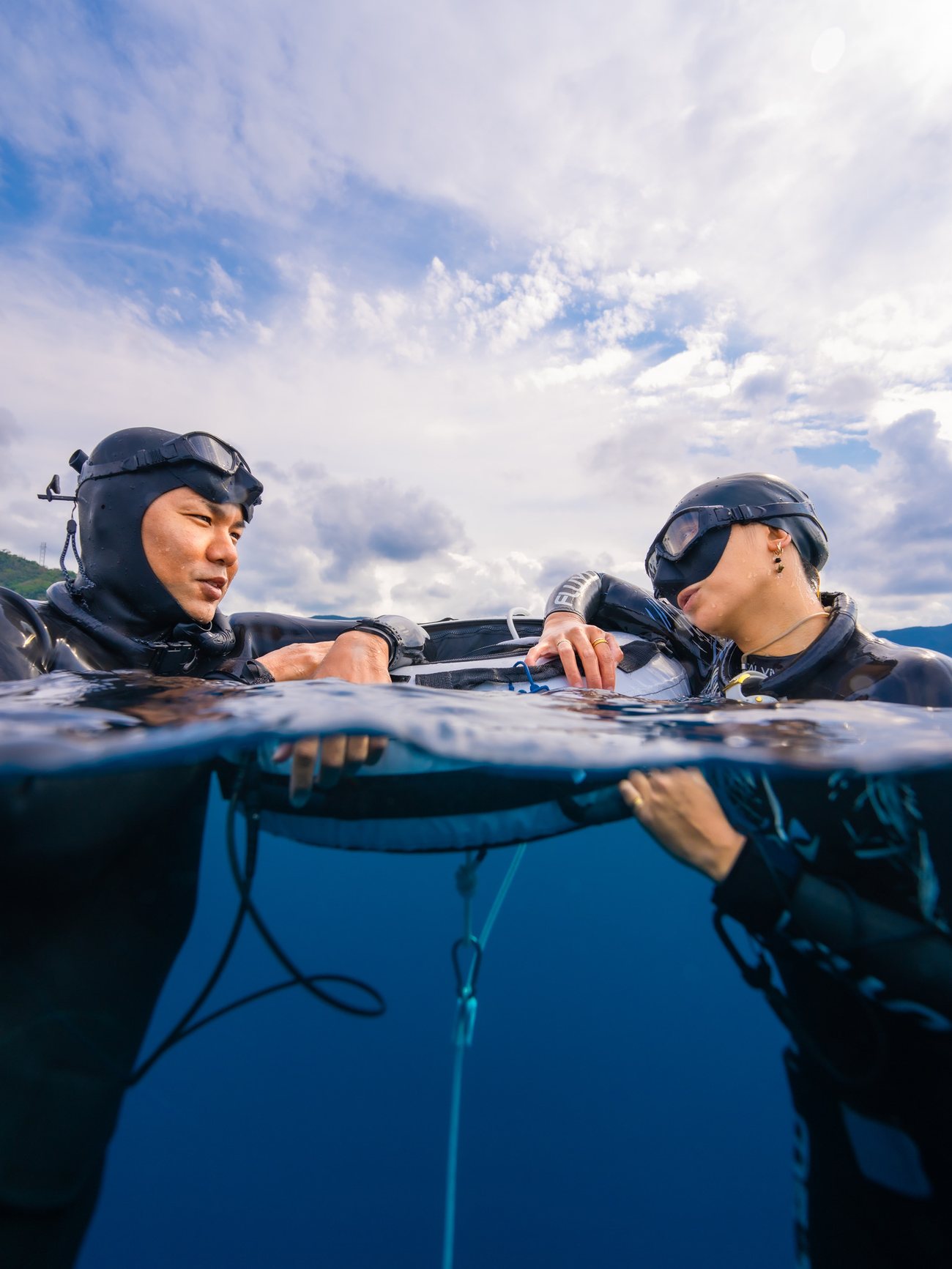 海洋実習でのインストラクションの様子